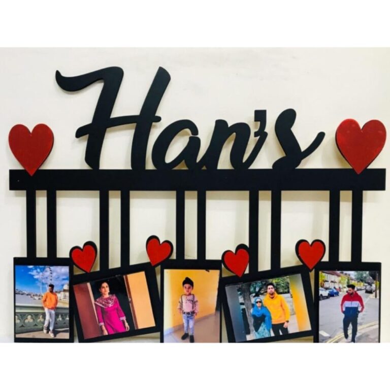 Custom Name Photo Frame Wall Hanging – Personalized Picture Display with Heart Décor for Gifts - Image 2