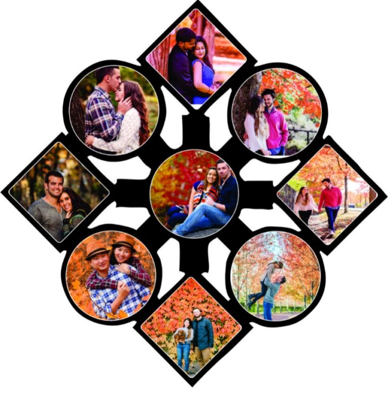 Custom Multi-Photo Collage Frame – Elegant Wall Décor for Couples & Families