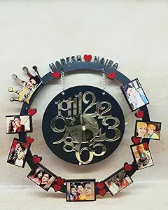 Personalized Photo Wall Clock – Custom Memory Wall Décor with Picture Frames